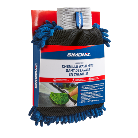 SIMONIZ Microfibre Chenille Wash Mitt, Blue, 1-pc