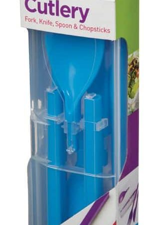 Sistema Cutlery Set To Go, Modular Travel Cutlery Set with Knife, Fork, Spoon, Chopsticks and Case