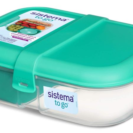 Sistema Ribbon Rectangular Plastic Lunch To Go™ Food Storage Lunch Box, 1.1-L