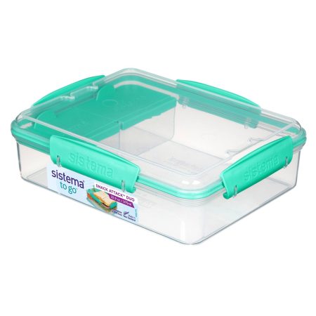 Sistema Snack Attack Duo To Go™ Plastic Food Storage Container, Fridge & Freezer Safe, 975-mL