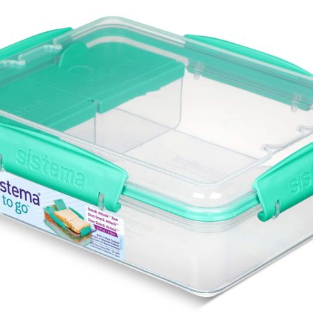 Sistema Snack Attack Duo To Go™ Plastic Food Storage Container, Fridge & Freezer Safe, 975-mL