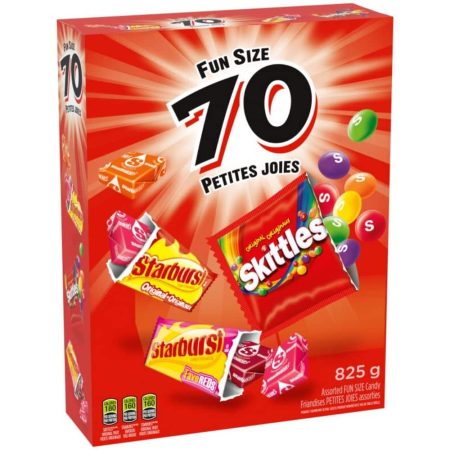 Assorted Mini Skittles & Starbursts, Multi-Coloured, 825-g, 70-pk, Candy for Halloween