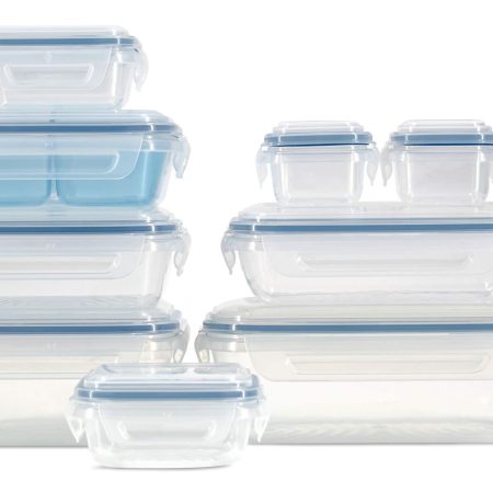 Snaplock Food Storage Container Set with Airtight & Leakproof Seal, Nestable, 20-pc