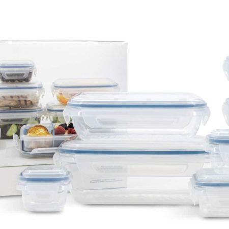 Snaplock Food Storage Container Set with Airtight & Leakproof Seal, Nestable, 20-pc