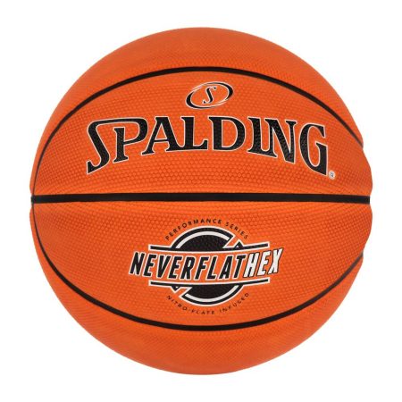 Spalding Neverflat Hexagrip Indoor/Outdoor Rubber Basketball, Official Size 7 (29.5-in)