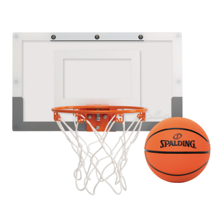 Spalding Slam Jam Indoor Over-The-Door Mounting Mini Basketball Hoop & Net w/ Ball