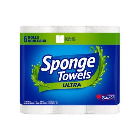 SpongeTowels Ultra Double Roll Paper Towel, 2-Ply, 6-pk