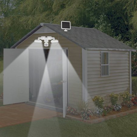 Sunforce 1000 Lumens Corner Mount Solar Motion Sensor Light with Frosted Lenses