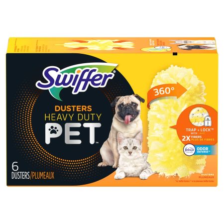 Swiffer Dusters Heavy Duty Pet Multi-Surface Refills, with Febreze Odor Defense, 6 Count