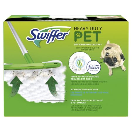 Swiffer Sweeper Pet Heavy Duty Dry Multi-Surface Cloth Refills, Febreze Freshness, 20 count