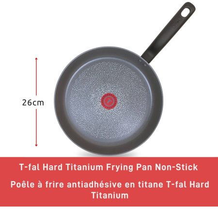 T-fal Hard Titanium Frying Pan Non-Stick, Dishwasher & Oven Safe, Black