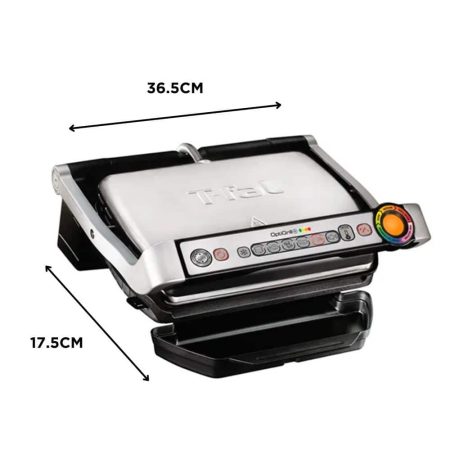 T-Fal OptiGrill Indoor Countertop Electric Smart Grill with 6 Cooking Programs, Automatic Sensor Cooking