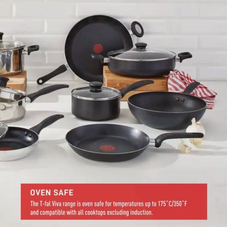 T-fal Viva Stir Fry Wok, Non-Stick, Dishwasher & Oven Safe, Black, 28cm