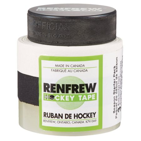 Renfrew Hockey Tape Pack, Clear/Black/White, Includes Puck, 3-pk