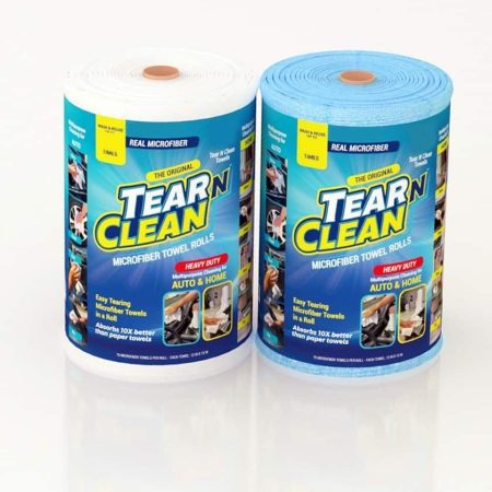 Tear-N-Clean Microfibre Cloth Roll, Machine Washable, Yellow, 80-pc