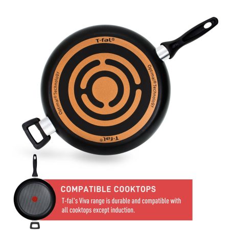 T-fal Giant Aluminum Frying Pan Non-stick, Dishwasher & Oven Safe, Black, 34cm