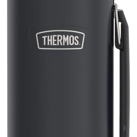 Thermos Vacuum Insulated Stainless Steel Portable Travel Beverage Bottle for Hot/Cold Beverages, Black, 1.2-L