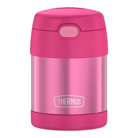 Thermos® Stainless Steel Food Jar Vaccum Insulated with Spoon, Pink, 295-mL