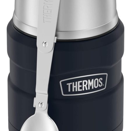 Thermos® Stainless Steel Food Jar Vaccum Insulated with Spoon and Bowl, Assorted Colours, 470-mL