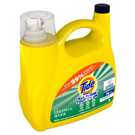 Tide Simply Liquid Laundry Detergent, Daybreak Fresh, 74 Loads, 115 oz.