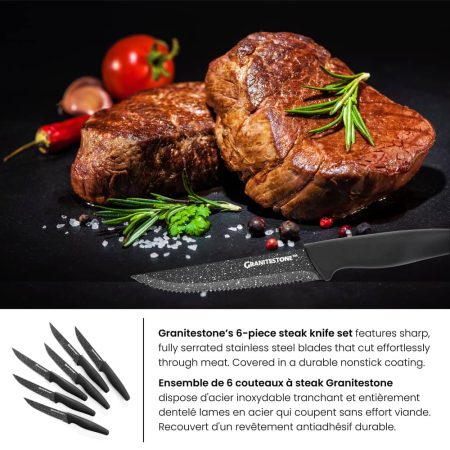 As Seen On TV Granitestone’s Steak Knife Set, Stainless Steel, 6-pc