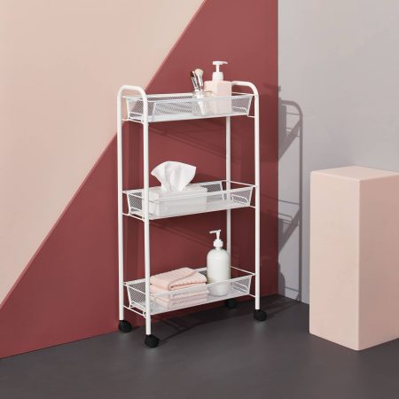 Type A 3-Tier Mesh Wire Slim Storage Cart