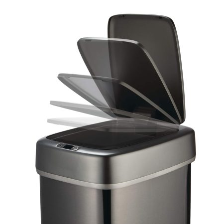 type A Narrow Stainless Steel Automatic Garbage Can w/ Motion Sensor Lid, 50-L