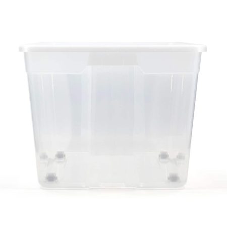 type A Clear Storage Tote with Wheels, 80-L