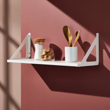 type A Align Floating Dual Bracket Shelf Kit, White, 8 x 24-in