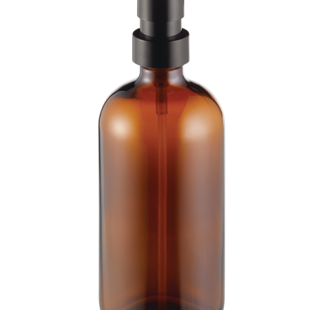 type A Amber Glass Bottle with Assorted Tops, 500-mL