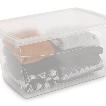 type A Clarity Transparent Storage Box with Lid, 50-L