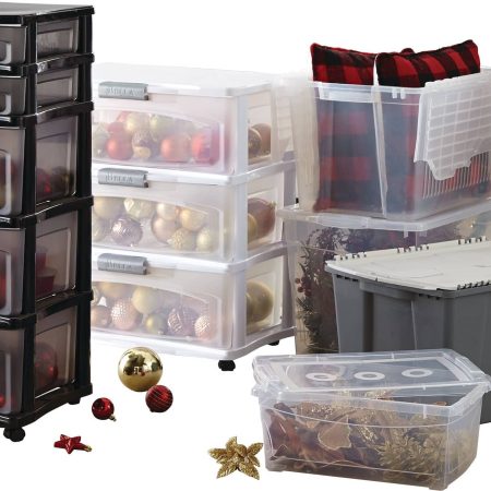 type A Clarity Transparent Storage Box with Lid, 60-L