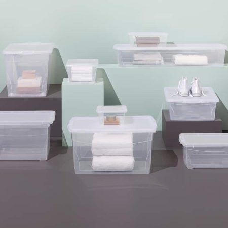 type A Clarity Transparent Storage Box with Lid, 25-L