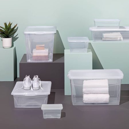 type A Clarity Transparent Storage Box with Lid, 60-L