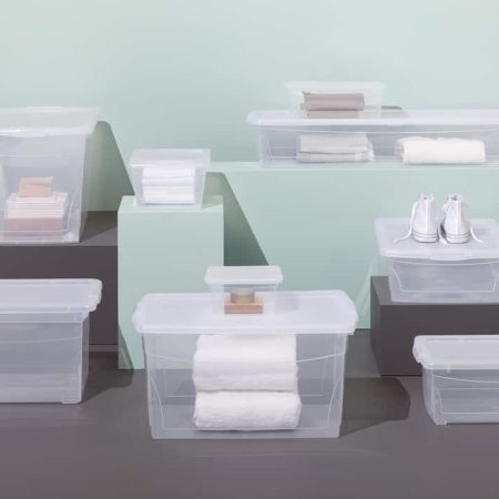 type A Clarity Transparent Storage Box with Lid, 60-L