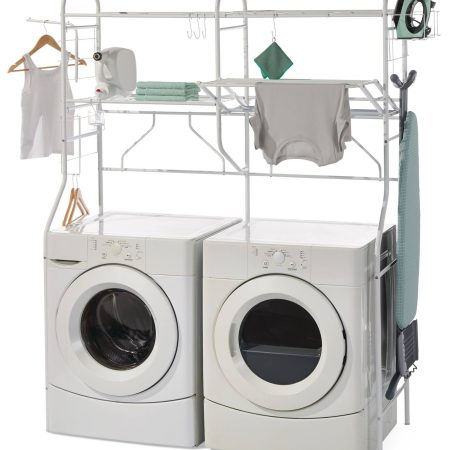 type A Linear Double-Unit Laundry Organization System, White