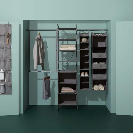 type A Ease 8-Shelf Hanging Closet Organizer, Grey