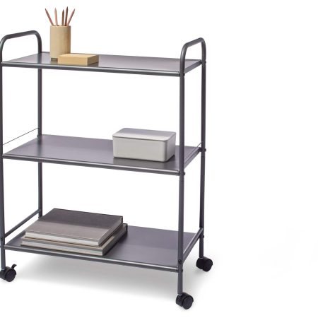 type A Radiant 3-Tier Utility Cart with Wheels, Grey