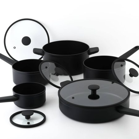 Vida by PADERNO 10-Piece Non-Stick Cookware Set, Black