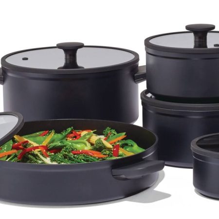 Vida by PADERNO 10-Piece Non-Stick Cookware Set, Black