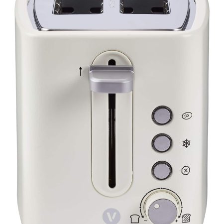 Vida by PADERNO Colour Series 2-Slice Toaster with 3 Settings, Shortbread