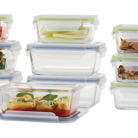 Vida by PADERNO Glass Clip Lid Food Storage Container Set Leakproof, 20-pc