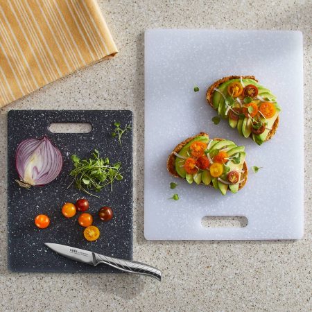 Vida by Paderno Faux Granite Cutting Boards, Dishwasher Safe, Assorted Sizes, 2-pk, Grey/White