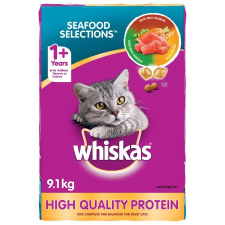 Whiskas Seafood Selections Dry Cat Food, 9.1-kg