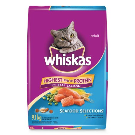 Whiskas Seafood Selections Dry Cat Food, 9.1-kg