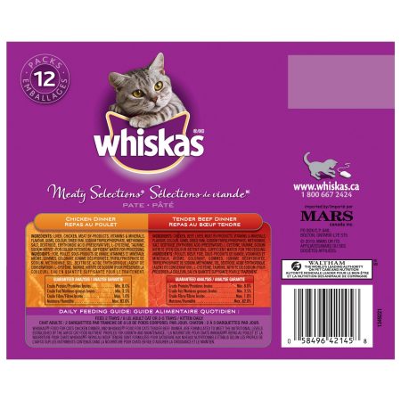 Whiskas Meaty Selections Wet Cat Food, 1.2-kg, 12-Pk