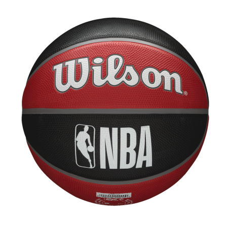 Wilson NBA Toronto Raptors Tribute Outdoor Rubber Basketball, Official Size 7 (29.5-in), Black/Red