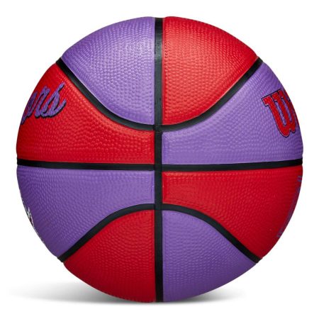 Wilson NBA Toronto Raptors Kids' Mini Outdoor Basketball, Size 3 (22.5-in), Purple/Red