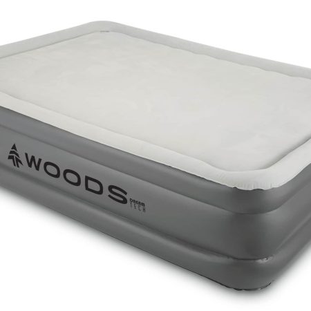 Woods Tritech™ Memory Foam Double-High Queen Air Mattress with Built-In 120V Pump