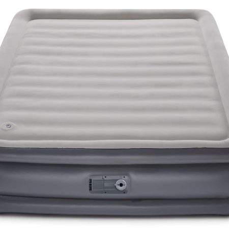 Woods Tritech™ Memory Foam Double-High Queen Air Mattress with Built-In 120V Pump